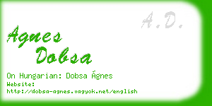 agnes dobsa business card